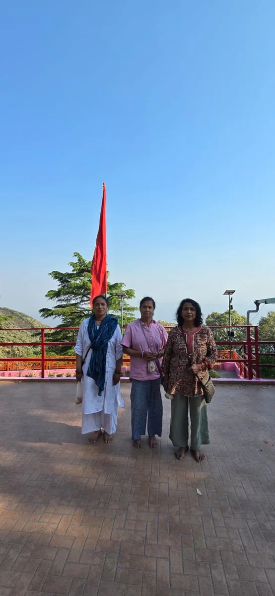 Guests at a hill pilgrimage destination