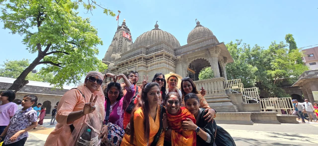 Guest group at a temple destination in Nashik
