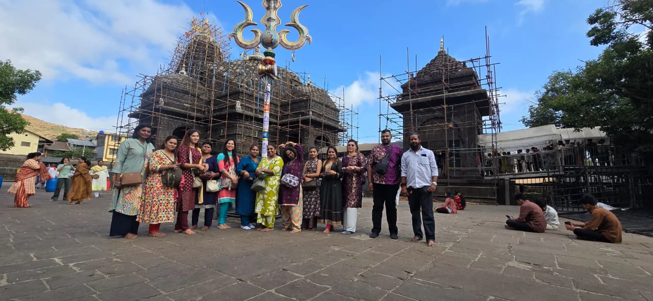 Group at Trimbakeshwar pilgrimage destination
